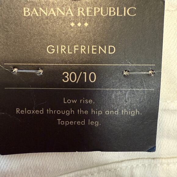 Women's Banana Republic Ivory Girlfriend Low Rise Denim Jeans Size 30 NEW - Picture 4 of 9